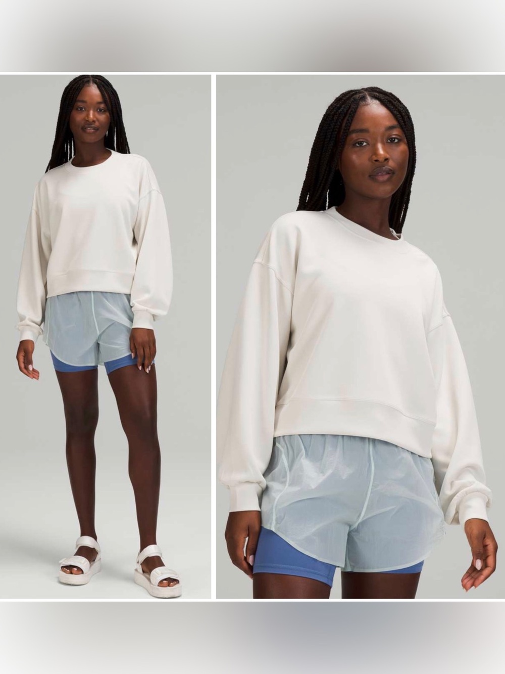 LULULEMON Softstreme Perfectly Oversized Cropped Crew Sweatshirt Sz 4 Athleisure
